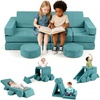 image:imageINFANS Modular Kids Play Couch 13 PCS Toddler Creative Sectional Fort Building Sofa for Bedroom Playroom Children Convertible Versatile Soft Foam Furniture Playset Crawling Floor CushionGreen