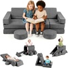 image:imageINFANS Modular Kids Play Couch 13 PCS Toddler Creative Sectional Fort Building Sofa for Bedroom Playroom Children Convertible Versatile Soft Foam Furniture Playset Crawling Floor CushionGrey