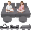 image:imageINFANS Modular Kids Play Couch 6 PCS Toddler Creative Sectional Fort Building Sofa for Playroom Bedroom Children Convertible Soft Foam Furniture Playset and Floor Cushion for Boys and Girls