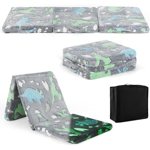 image:imageINFANS Foldable Floor Mattress for Kids Glow in Dark TriFolding Nap Mat for Sleeping Daycare Portable Foam Mattress Floor Futon Bed with Washable Cover Storage BagGary Glowing Dinosaur