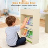 image:imageINFANS Kids Study Desk and Chair Set Wooden Learning Table with Storage Hutch Drawer Paper Roll Round MDF Student Furniture for Writing Drawing Ages 3Natural