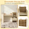 image:imageINFANS Kids Study Desk and Chair Set Wooden Learning Table with Storage Hutch Drawer Paper Roll Round MDF Student Furniture for Writing Drawing Ages 3Natural