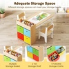image:imageINFANS Kids Study Desk and Chair Set Wooden Learning Table with Storage Hutch Drawer Paper Roll Round MDF Student Furniture for Writing Drawing Ages 3Natural