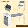image:imageINFANS Kids Study Desk and Chair Set Wooden Learning Table with Storage Hutch Drawer Paper Roll Round MDF Student Furniture for Writing Drawing Ages 3Grey