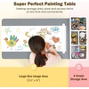 image:imageINFANS Kids Study Desk and Chair Set Wooden Learning Table with Storage Hutch Drawer Paper Roll Round MDF Student Furniture for Writing Drawing Ages 3Grey