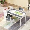 image:imageINFANS Kids Study Desk and Chair Set Wooden Learning Table with Storage Hutch Drawer Paper Roll Round MDF Student Furniture for Writing Drawing Ages 3Grey