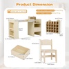 image:imageINFANS Kids Study Desk and Chair Set Wooden Learning Table with Storage Hutch Drawer Paper Roll Round MDF Student Furniture for Writing Drawing Ages 3Natural