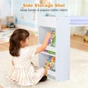 image:imageINFANS Kids Study Desk and Chair Set Wooden Learning Table with Storage Hutch Drawer Paper Roll Round MDF Student Furniture for Writing Drawing Ages 3White