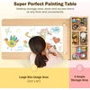 image:imageINFANS Kids Study Desk and Chair Set Wooden Learning Table with Storage Hutch Drawer Paper Roll Round MDF Student Furniture for Writing Drawing Ages 3Natural