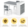image:imageINFANS Kids Study Desk and Chair Set Wooden Learning Table with Storage Hutch Drawer Paper Roll Round MDF Student Furniture for Writing Drawing Ages 3Grey
