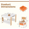 image:imageINFANS Kids Table and Chair Set 4 in 1 Building Block Wooden Activity Desk with Reversible Tabletop Storage Drawers Bookshelves for Toddlers Art Craft Learning Reading Drawing Playroom NaturalNatural