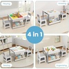 image:imageINFANS Kids Table and Chair Set 4 in 1 Building Block Wooden Activity Desk with Reversible Tabletop Storage Drawers Bookshelves for Toddlers Art Craft Learning Reading Drawing Playroom NaturalGrey