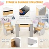 image:imageINFANS Kids Table and Chair Set 4 in 1 Building Block Wooden Activity Desk with Reversible Tabletop Storage Drawers Bookshelves for Toddlers Art Craft Learning Reading Drawing Playroom NaturalGrey