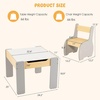 image:imageINFANS Kids Table and Chair Set 4 in 1 Building Block Wooden Activity Desk with Reversible Tabletop Storage Drawers Bookshelves for Toddlers Art Craft Learning Reading Drawing Playroom NaturalGrey
