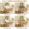 image:imageINFANS Kids Table and Chair Set 4 in 1 Wooden Activity Desk with Reversible Detachable Tabletop Storage Drawers Blackboard Toddler Furniture for Art Crafts Natural 2756 x 2362 x 1969Natural
