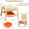 image:imageINFANS Kids Table and Chair Set 4 in 1 Wooden Activity Desk with Reversible Detachable Tabletop Storage Drawers Blackboard Toddler Furniture for Art Crafts Natural 2756 x 2362 x 1969Natural