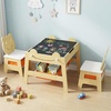 image:imageINFANS Kids Table and Chair Set 4 in 1 Wooden Activity Desk with Reversible Detachable Tabletop Storage Drawers Blackboard Toddler Furniture for Art Crafts Natural 2756 x 2362 x 1969Natural