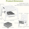 image:imageINFANS Kids Table and Chair Set 4 in 1 Wooden Activity Desk with Reversible Detachable Tabletop Storage Drawers Blackboard Toddler Furniture for Art Crafts Natural 2756 x 2362 x 1969White