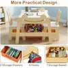 image:imageINFANS Kids Table and Chair Set 4 in 1 Wooden Activity Desk with Reversible Detachable Tabletop Storage Drawers Blackboard Toddler Furniture for Art Crafts Natural 2756 x 2362 x 1969Natural
