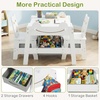 image:imageINFANS Kids Table and Chair Set 4 in 1 Wooden Activity Desk with Reversible Detachable Tabletop Storage Drawers Blackboard Toddler Furniture for Art Crafts Natural 2756 x 2362 x 1969White