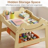 image:imageINFANS Kids Table and Chair Set 4 in 1 Wooden Activity Desk with Reversible Detachable Tabletop Storage Drawers Blackboard Toddler Furniture for Art Crafts Natural 2756 x 2362 x 1969Natural