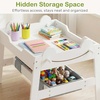 image:imageINFANS Kids Table and Chair Set 4 in 1 Wooden Activity Desk with Reversible Detachable Tabletop Storage Drawers Blackboard Toddler Furniture for Art Crafts Natural 2756 x 2362 x 1969White