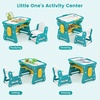 image:imageINFANS Kids Table and Chair Set Activity Table with Magnetic Drawing Board 4 Gears Adjustable Height Bookshelf Watercolor Pens Toddler Plastic Furniture Table for Playing Reading EatingClassical Green