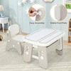image:imageINFANS Kids Table and Chair Set Activity Table with Magnetic Drawing Board 4 Gears Adjustable Height Bookshelf Watercolor Pens Toddler Plastic Furniture Table for Playing Reading EatingRabbit Grey