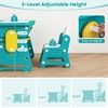 image:imageINFANS Kids Table and Chair Set Activity Table with Magnetic Drawing Board 4 Gears Adjustable Height Bookshelf Watercolor Pens Toddler Plastic Furniture Table for Playing Reading EatingClassical Green