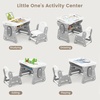 image:imageINFANS Kids Table and Chair Set Activity Table with Magnetic Drawing Board 4 Gears Adjustable Height Bookshelf Watercolor Pens Toddler Plastic Furniture Table for Playing Reading EatingClassical Grey
