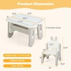 image:imageINFANS Kids Table and Chair Set Activity Table with Magnetic Drawing Board 4 Gears Adjustable Height Bookshelf Watercolor Pens Toddler Plastic Furniture Table for Playing Reading EatingRabbit Grey
