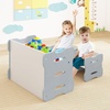 image:imageINFANS Kids Table and Chair Set Toddler 3Piece Activity Table with 2 Chairs for Building Block Drawing Reading Eating Art Crafts Children Montessori Furniture for Playroom KindergartenGrey