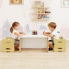 image:imageINFANS Kids Table and Chair Set Toddler 3Piece Activity Table with 2 Chairs for Building Block Drawing Reading Eating Art Crafts Children Montessori Furniture for Playroom KindergartenNatural