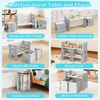 image:imageINFANS Kids Table and Chair Set Toddler 3Piece Activity Table with 2 Chairs for Building Block Drawing Reading Eating Art Crafts Children Montessori Furniture for Playroom KindergartenGrey