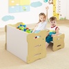 image:imageINFANS Kids Table and Chair Set Toddler 3Piece Activity Table with 2 Chairs for Building Block Drawing Reading Eating Art Crafts Children Montessori Furniture for Playroom KindergartenNatural