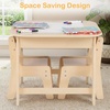 image:imageINFANS Kids Table and Chair Set Wooden Activity Table for Toddlers Arts Crafts Drawing Reading Playing Building Block Drawing Children Natural Furniture Set for Playroom NurseryNatural