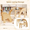 image:imageINFANS Kids Table and Chair Set Wooden Activity Table for Toddlers Arts Crafts Drawing Reading Playing Building Block Drawing Children Natural Furniture Set for Playroom NurseryNatural