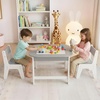 image:imageINFANS Kids Table and Chair Set Wooden Activity Table for Toddlers Arts Crafts Drawing Reading Playing Building Block Drawing Children Natural Furniture Set for Playroom NurseryGrey