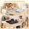 image:imageINFANS Kids Table and Chair Set Wooden Activity Table for Toddlers Arts Crafts Drawing Reading Playing Building Block Drawing Children Natural Furniture Set for Playroom NurseryNatural