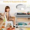 image:imageINFANS Kids Table and Chair Set Wooden Activity Table for Toddlers Arts Crafts Drawing Reading Playing Building Block Drawing Children Natural Furniture Set for Playroom NurseryGrey