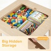 image:imageINFANS Kids Table and Chair Set Wooden Activity Table for Toddlers Arts Crafts Drawing Reading Playing Building Block Drawing Children Natural Furniture Set for Playroom NurseryNatural