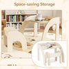 image:imageINFANS Kids Table and Chair Set Wooden Activity Table for Toddlers Arts Crafts Drawing Reading Playing Building Block Drawing Children Natural Furniture Set for Playroom NurseryWhite