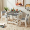 image:imageINFANS Kids Table and Chair Set Wooden Activity Table for Toddlers Arts Crafts Drawing Reading Playing Building Block Drawing Children Natural Furniture Set for Playroom NurseryGrey