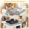 image:imageINFANS Kids Table and Chair Set Wooden Activity Table for Toddlers Arts Crafts Drawing Reading Playing Building Block Drawing Children Natural Furniture Set for Playroom NurseryGrey