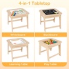 image:imageINFANS Kids Table and Chair Set Wooden Activity Table for Toddlers Arts Crafts Drawing Reading Playing Building Block Drawing Children Natural Furniture Set for Playroom NurseryNatural