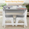 image:imageINFANS Kids Table and Chair Set Wooden Activity Table for Toddlers Arts Crafts Drawing Reading Playing Building Block Drawing Children Natural Furniture Set for Playroom NurseryGrey