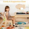 image:imageINFANS Kids Table and Chair Set Wooden Activity Table for Toddlers Arts Crafts Drawing Reading Playing Building Block Drawing Children Natural Furniture Set for Playroom NurseryNatural