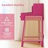 image:imageINFANS Table and Chair Set Toddler Wooden Student Study Desk with Chair Storage Hutch Compartments Drawers for Writing Drawing Children Furniture for Bedroom School Boys Girls 3 Years OldPink