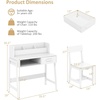 image:imageINFANS Table and Chair Set Toddler Wooden Student Study Desk with Chair Storage Hutch Compartments Drawers for Writing Drawing Children Furniture for Bedroom School Boys Girls 3 Years OldWhite