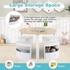 image:imageINFANS Toddler Table and Chair Set Wooden Table and 4 Chairs with Nesting Design Storage Drawers Children MultiActivity Table for Art Crafts Draw Read for Boys Girls Aged 3Natural